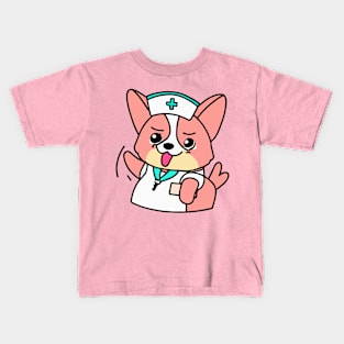 Corgi Nurse Dog Lover Welsh Kids T-Shirt